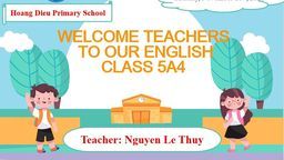 Cô giáo Nguyễn Lệ Thuý giáo viên trường tiểu học Hoàng Diệu dạy chuyên đề Tiếng Anh cấp Quận