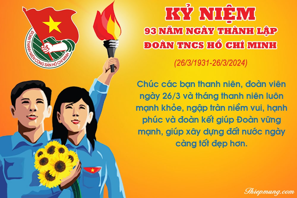 Kỷ niệm 93 năm thành lập Đoàn TNCS Hồ Chí Minh (26/3/1931 - 26/3/2024)
