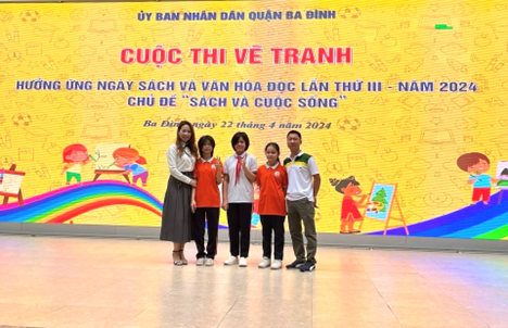 Học sinh trường Tiểu học Hoàng Diệu tham dự cuộc thi vẽ tranh hưởng ứng ngày sách và văn hoá đọc